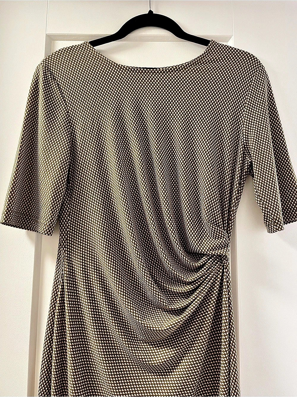 Banana Republic Geometric Midi Dress Brown & Pink Size Small Like New - Picture 3 of 5
